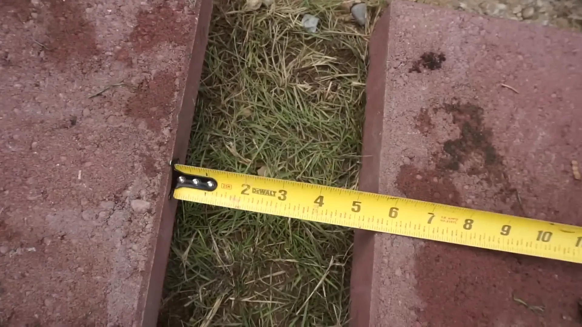 Laying out pavers and measuring spacing