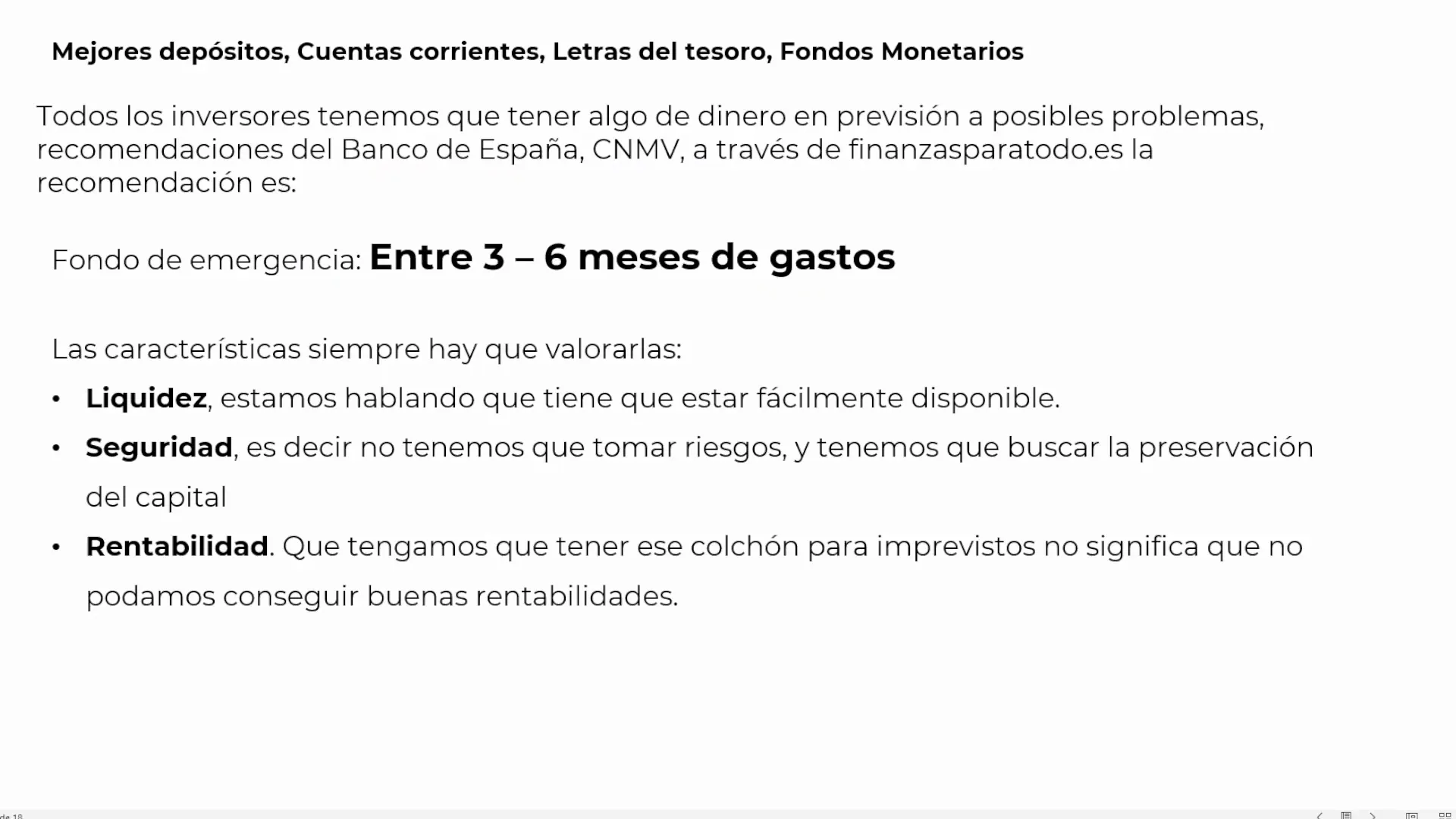 Resumen de las mejores opciones de inversión