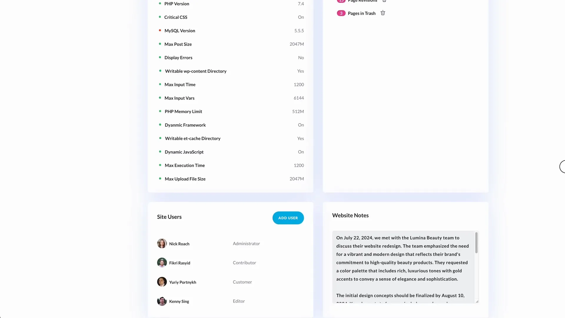 Gestion des utilisateurs dans Divi Dash