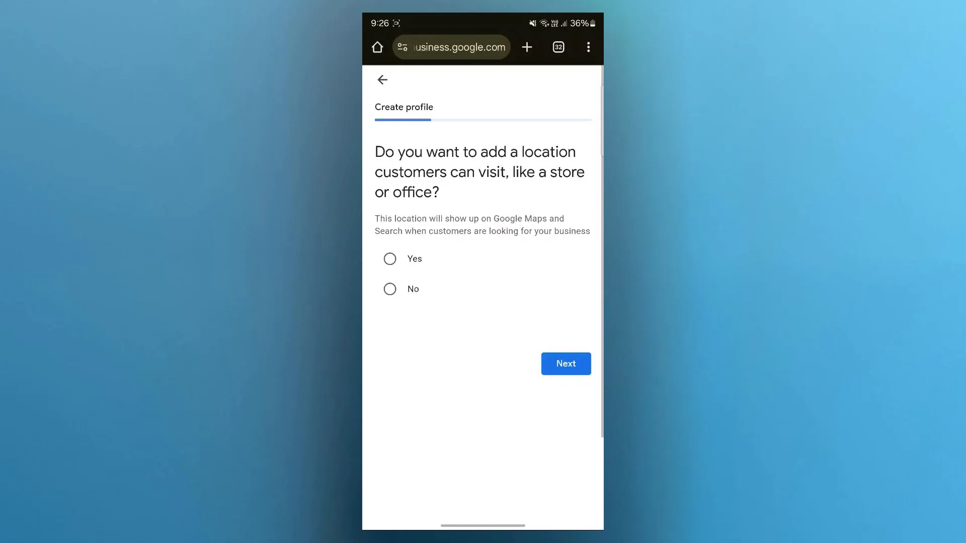 Keuze: kunnen klanten bezoeken of niet