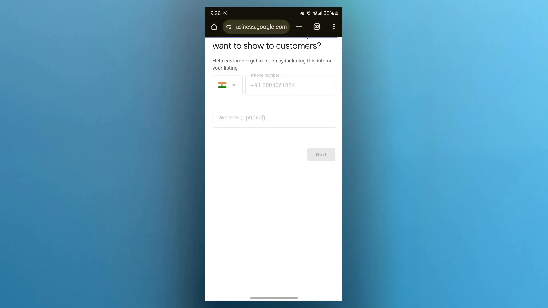 Telefoonnummer invoeren