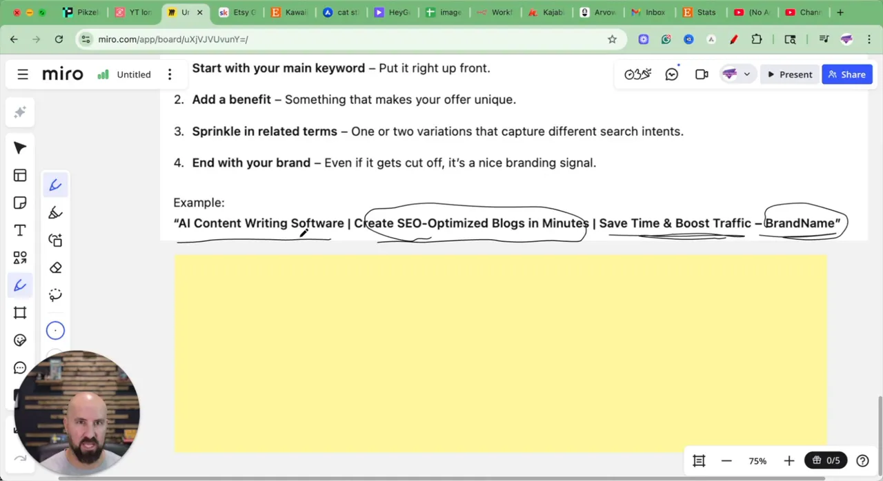 Voorbeeld van een goede lange titeltag voor AI content software