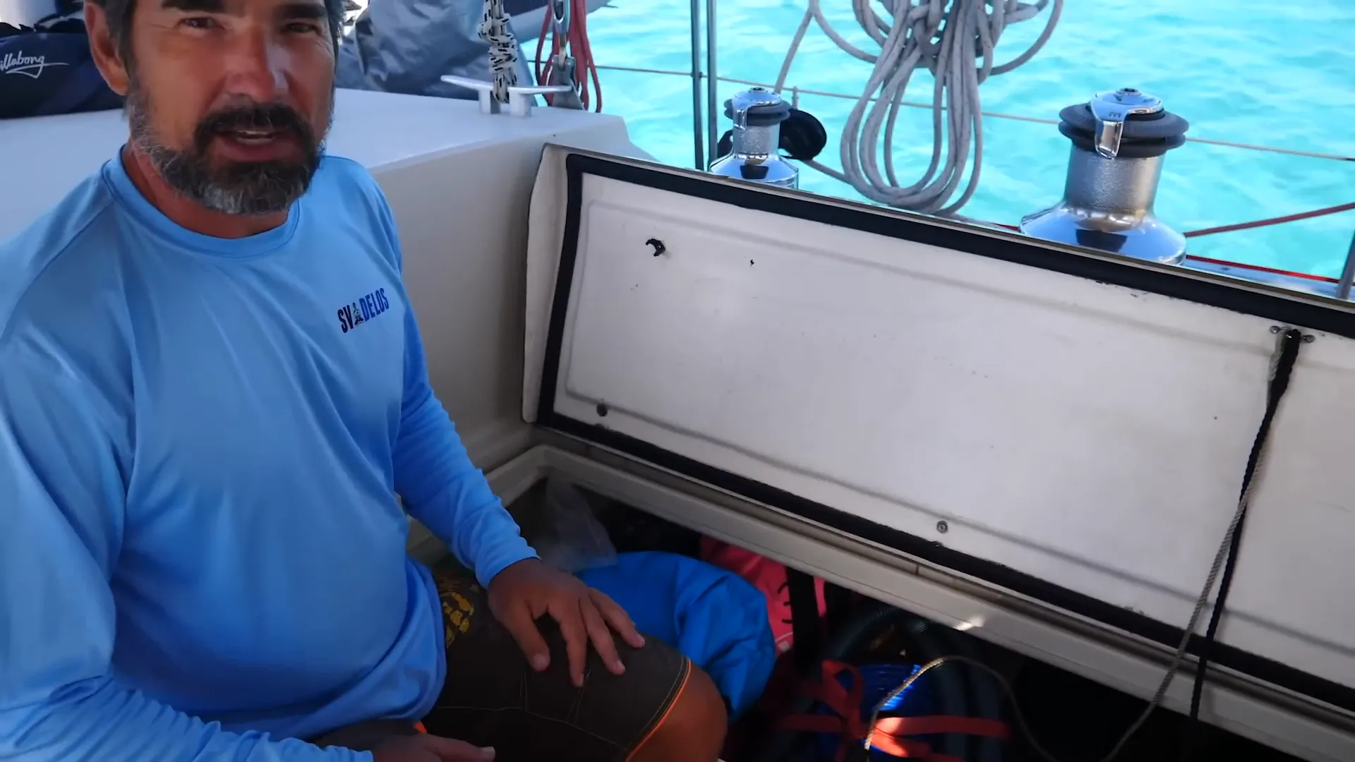 Safety supplies on SV Delos