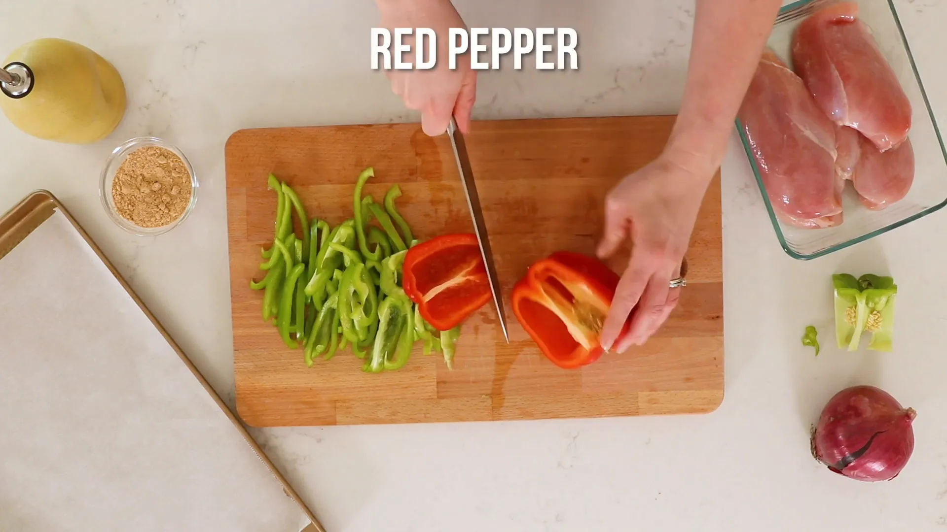 Sliced veggies ready to go.