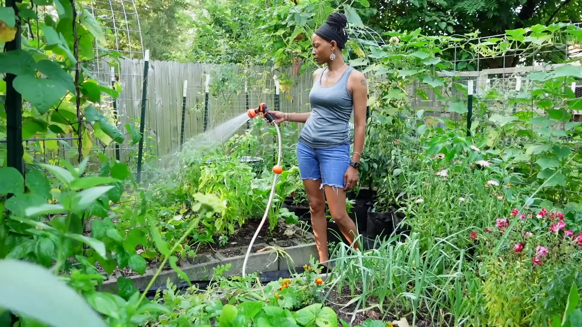 Asia in her urban garden