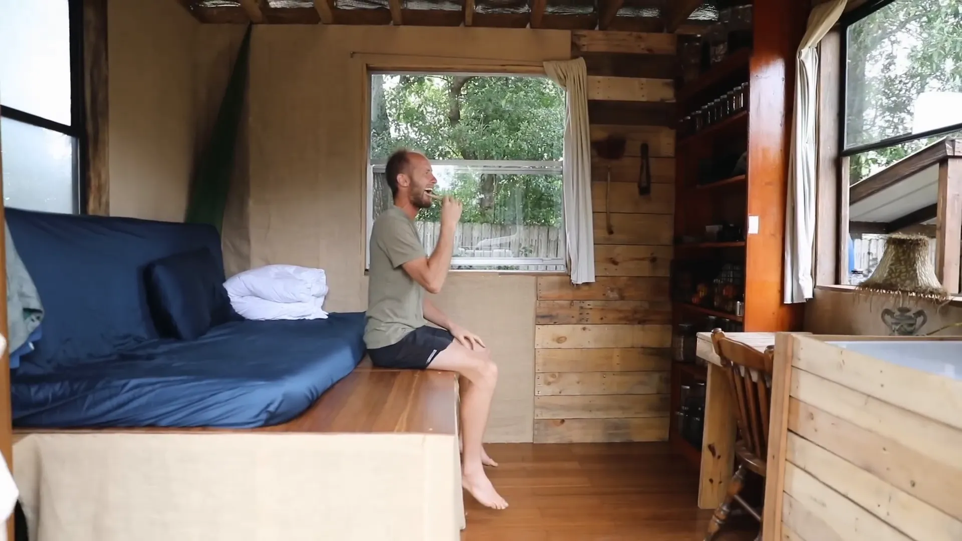 Inside of Rob Greenfield's tiny house