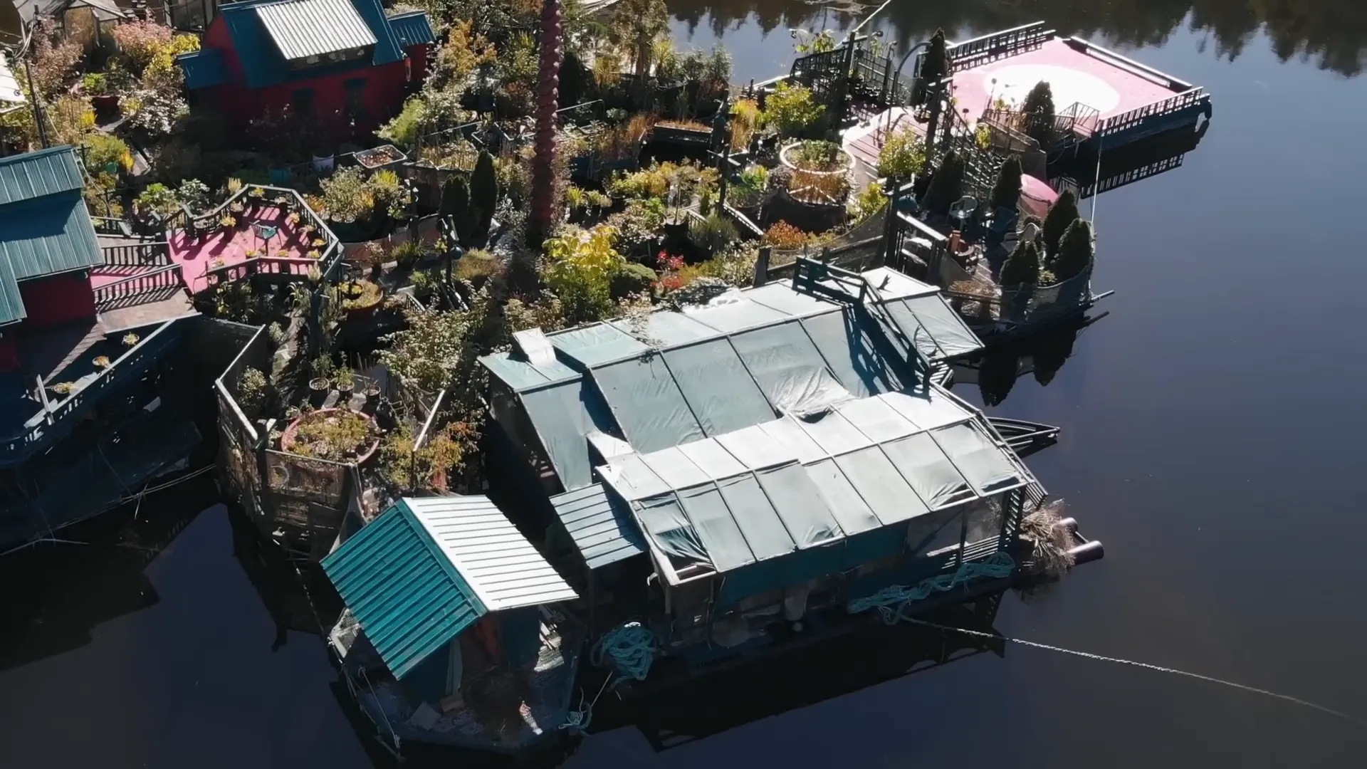 One of the floating boat houses