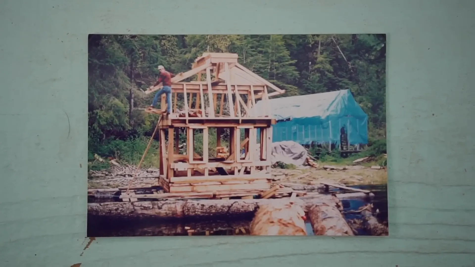 Catherine explaining the initial house build