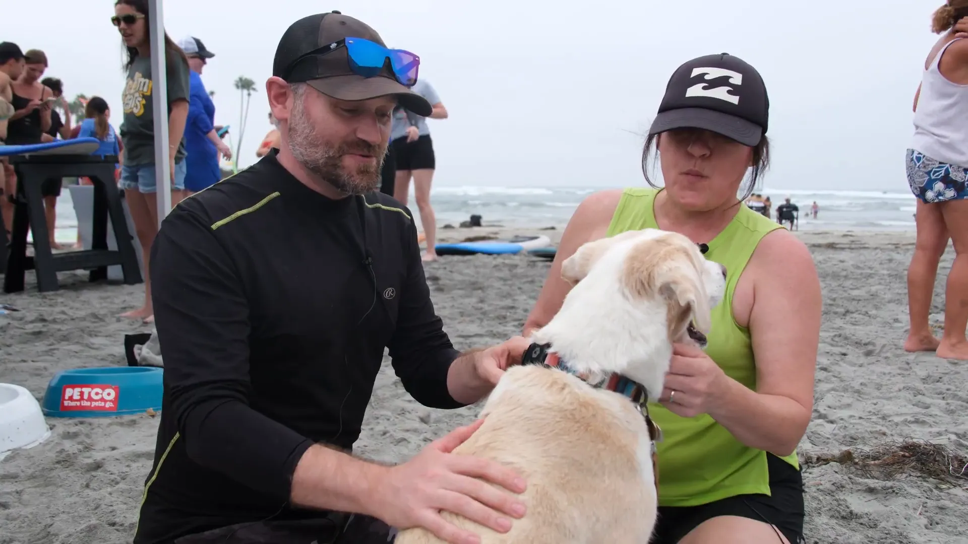 Clancy and his owner celebrating together