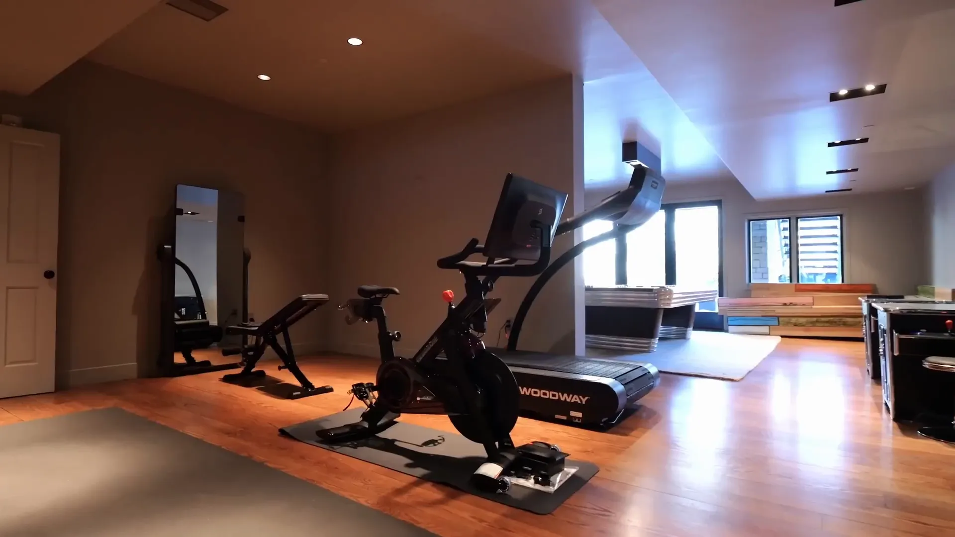 Home gym with modern equipment