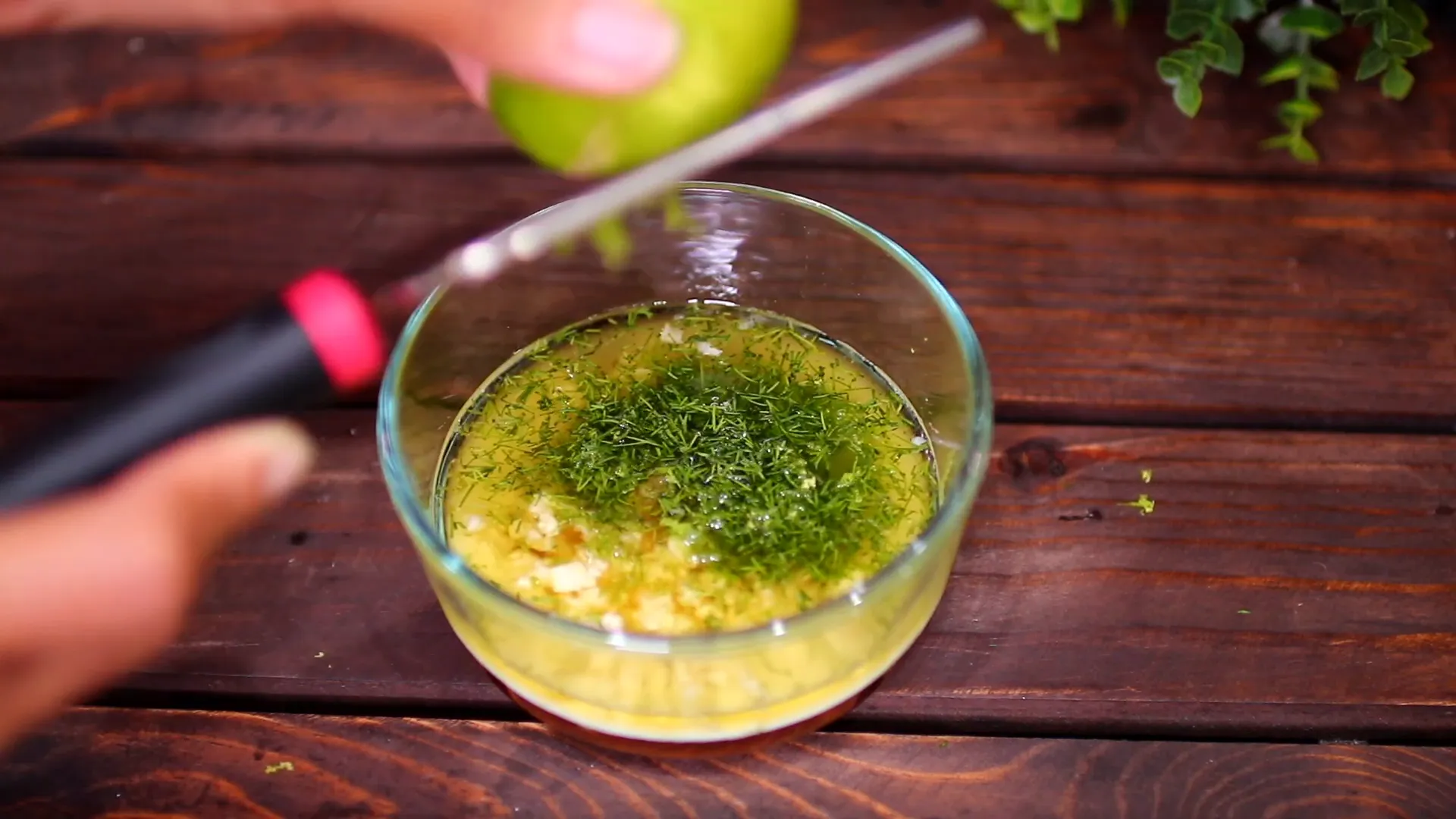 Adding lime zest to the marinade