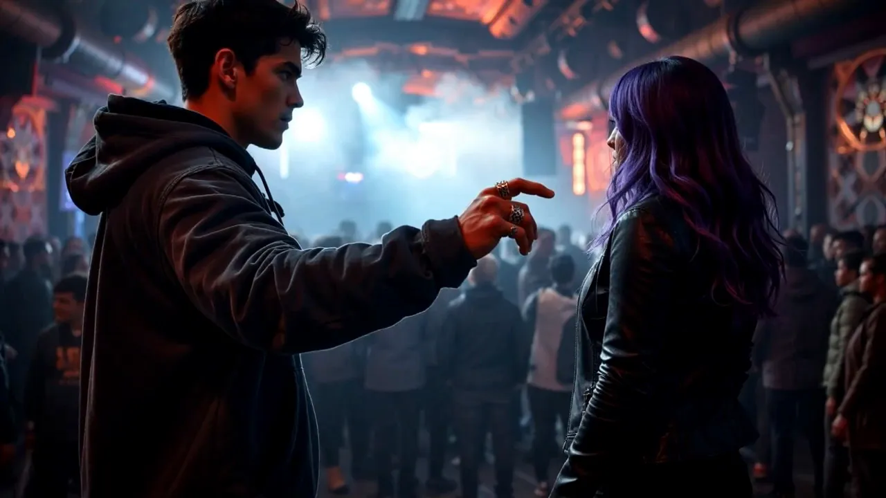Beat drop: synth surge and crowd reacting in neon light