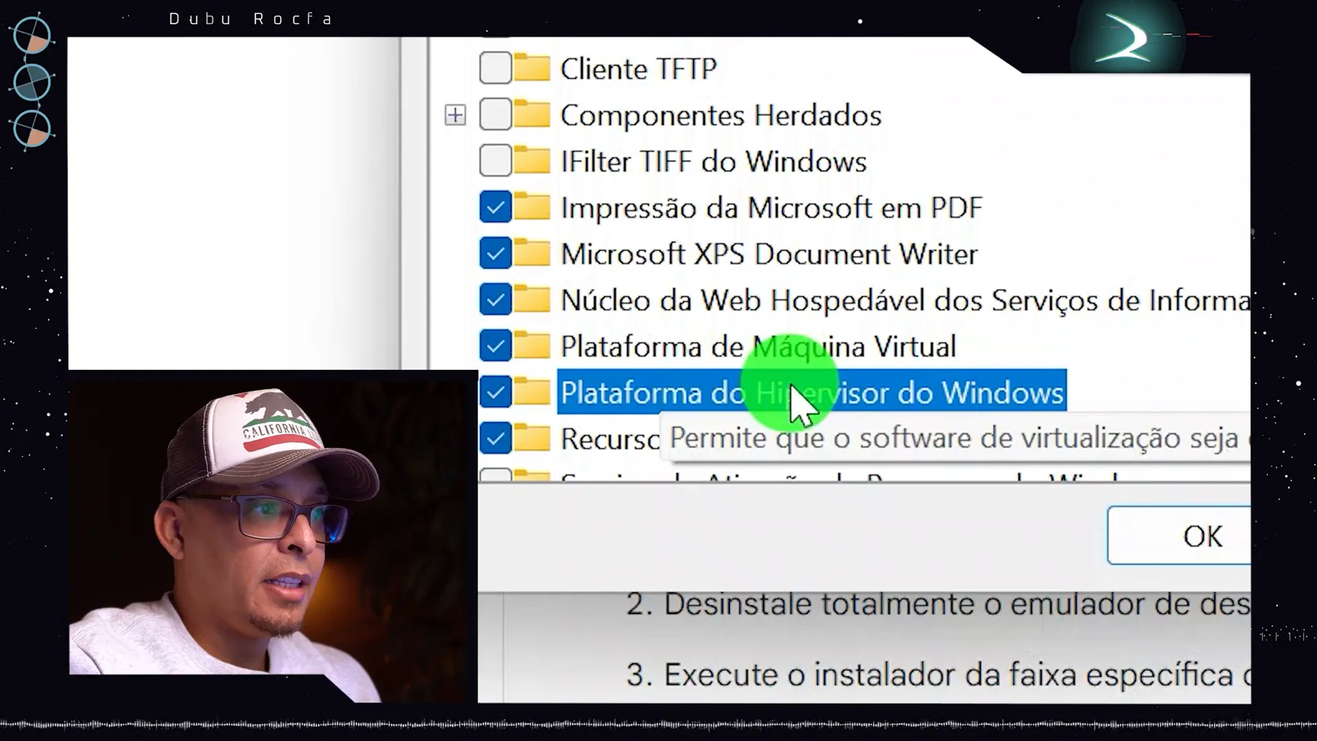 Ativando a plataforma hipervisor do Windows