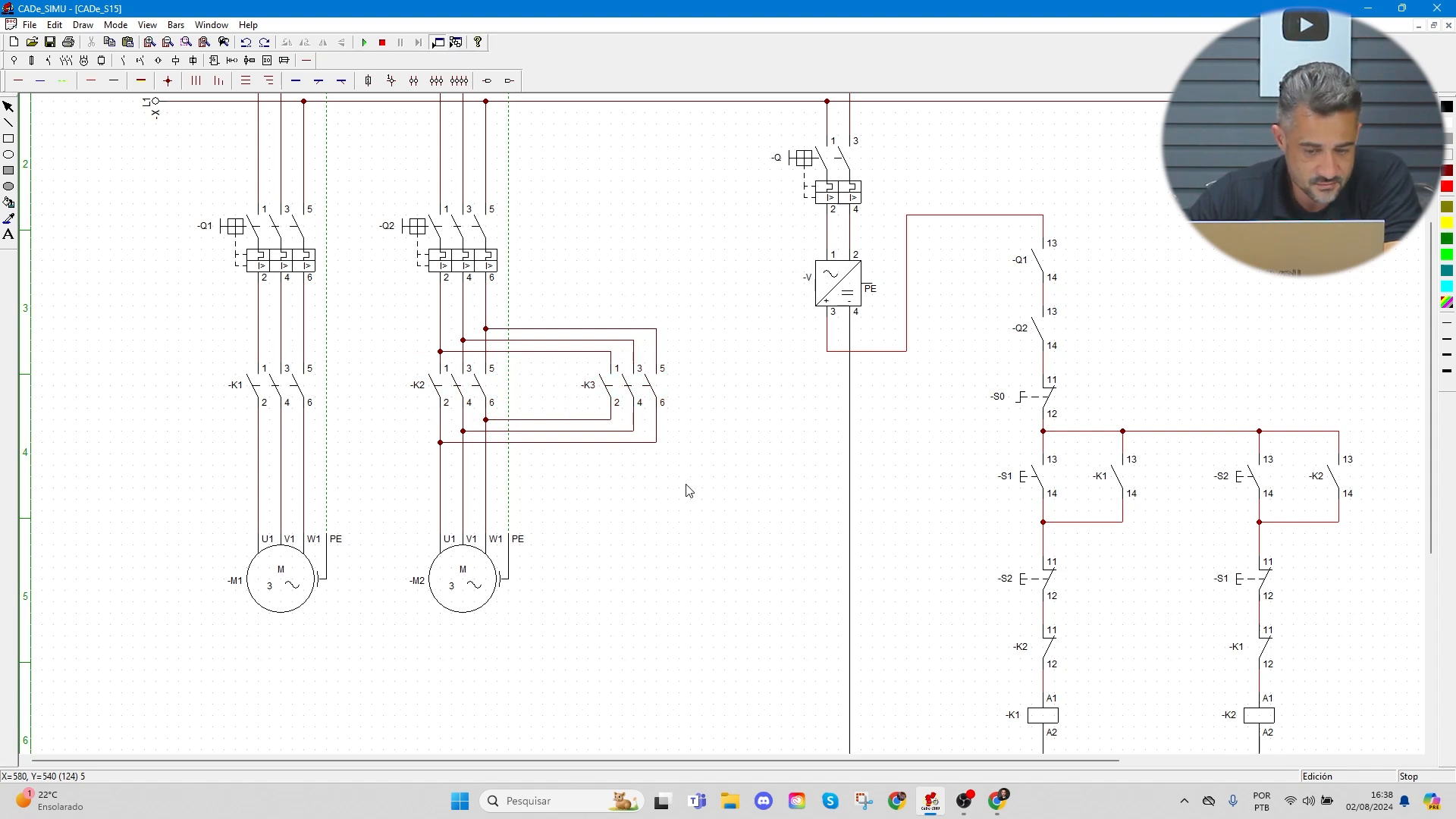 Diagrama de reversão com contator K3