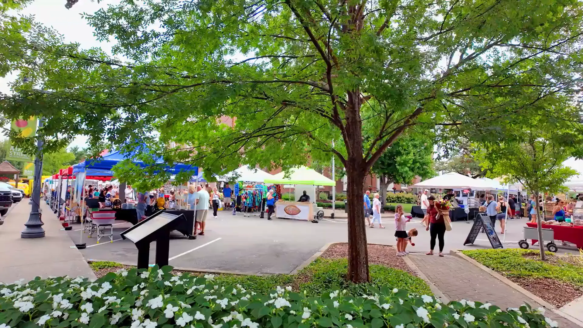 Local musicians performing in Murfreesboro's town square during a community event