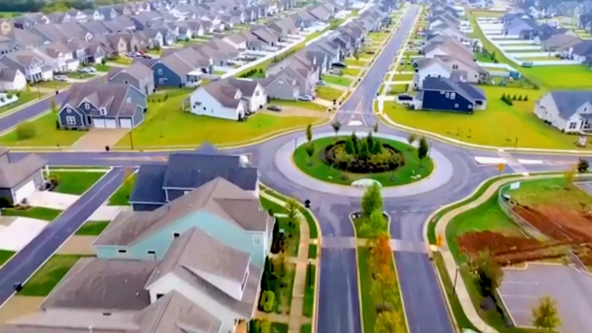 New home construction with visible lots and underground utilities in a Murfreesboro development