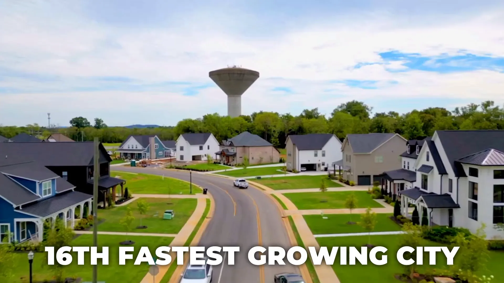 Map highlight showing Murfreesboro's growth ranking and its proximity to Nashville and the airport