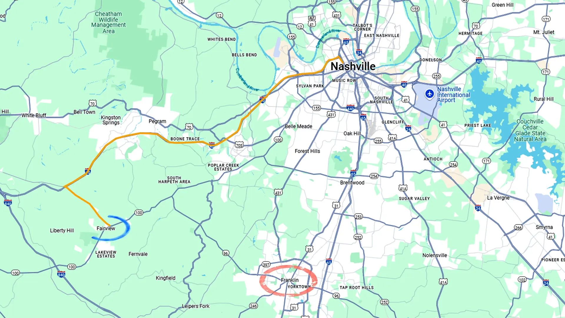 Proximity to Nashville