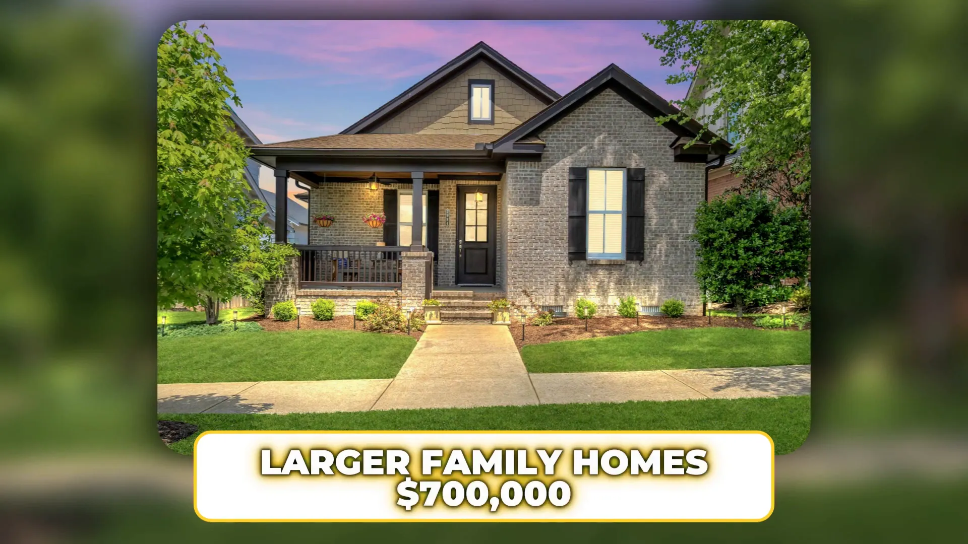 Example of new construction homes in a Thompson's Station neighborhood