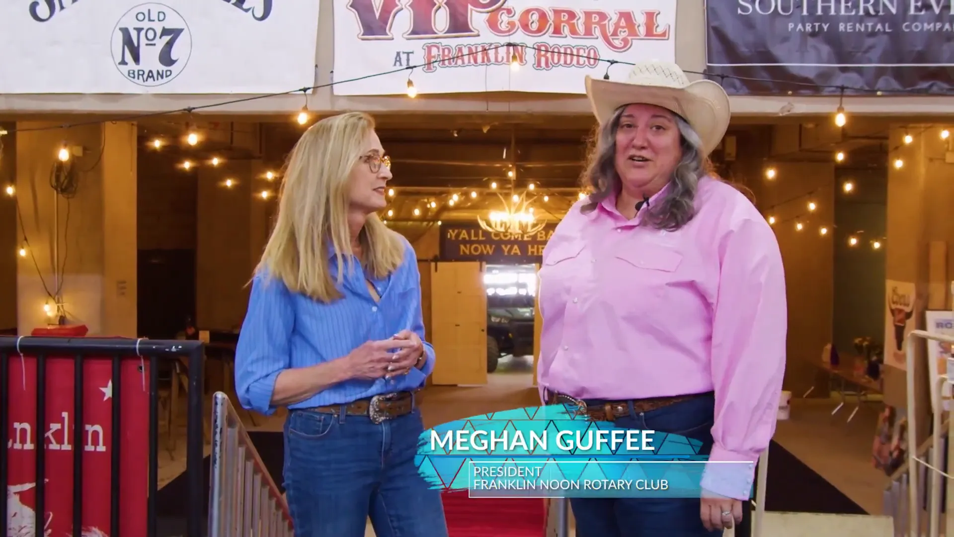 Megan Guffy explaining the community impact of the rodeo