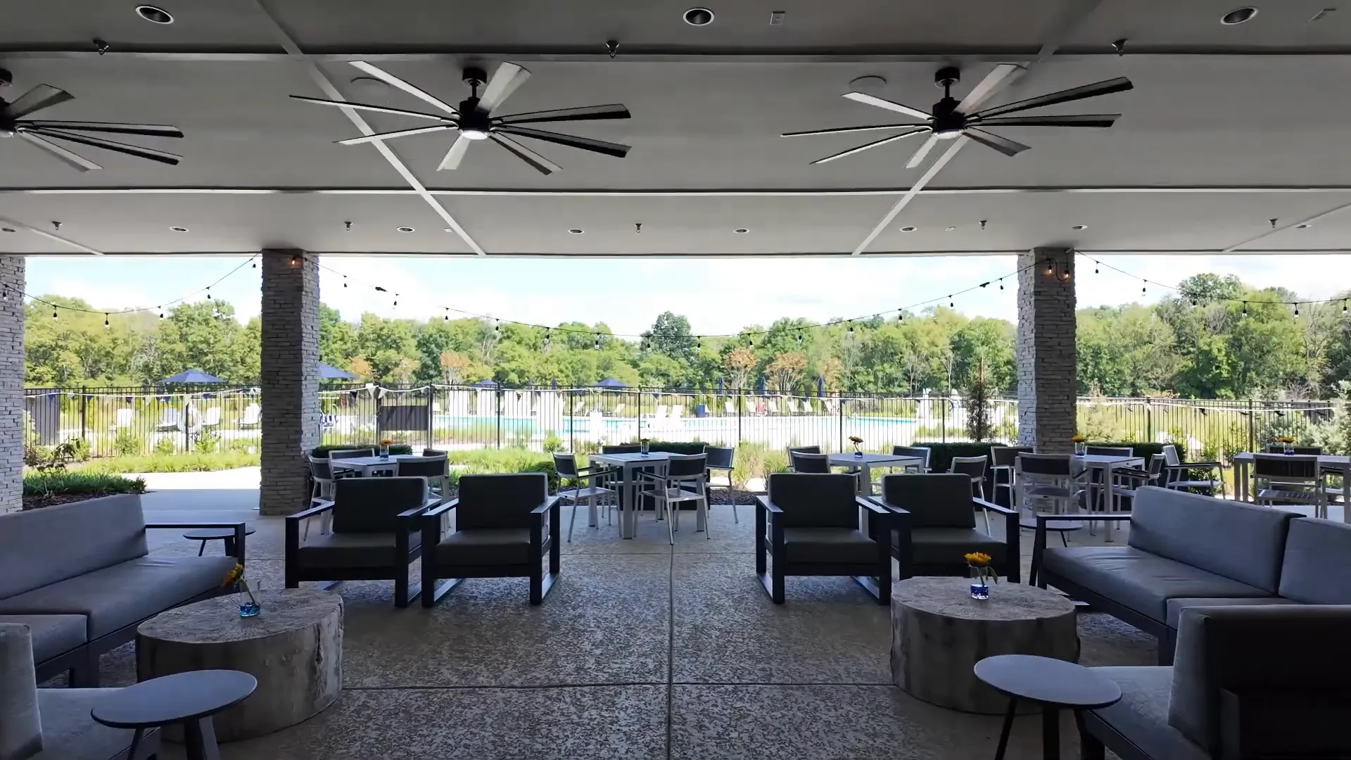 Residents enjoying community amenities
