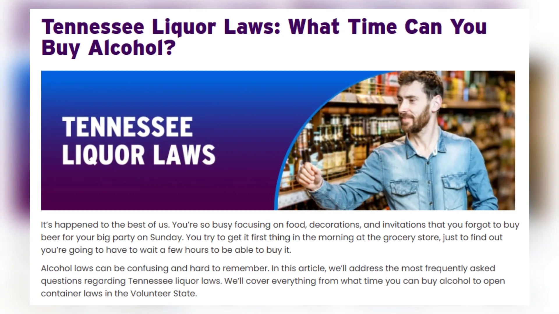 Alcohol Sales in Nashville