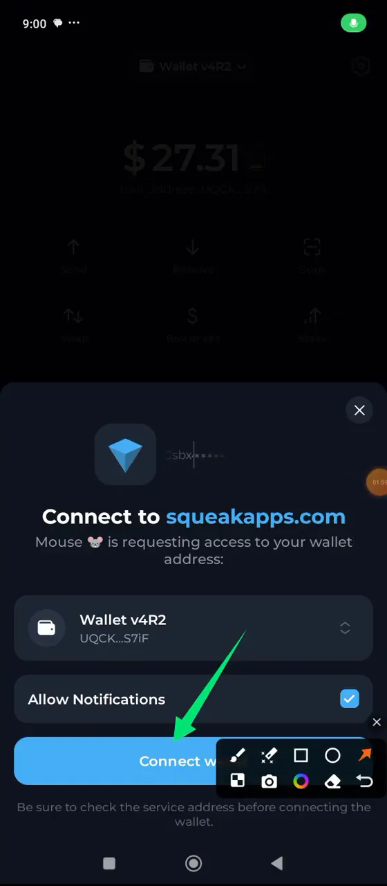 Connecting Wallet to Mine Mouse Airdrop