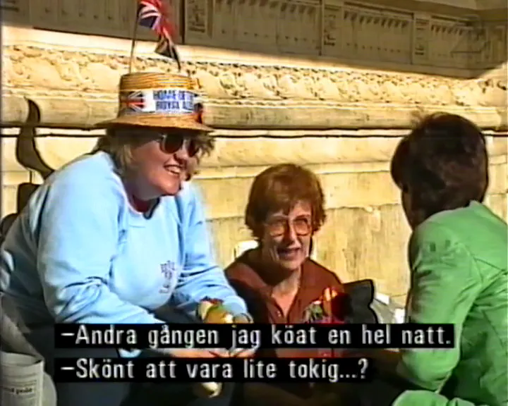 Besökare i kö för att få en bra plats vid konserten