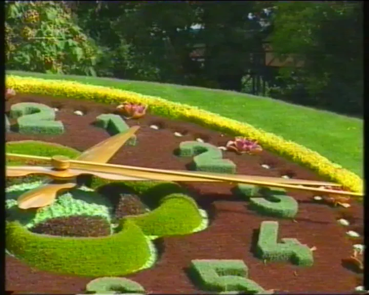 Genèves berömda blomsterklocka och stadsmiljö