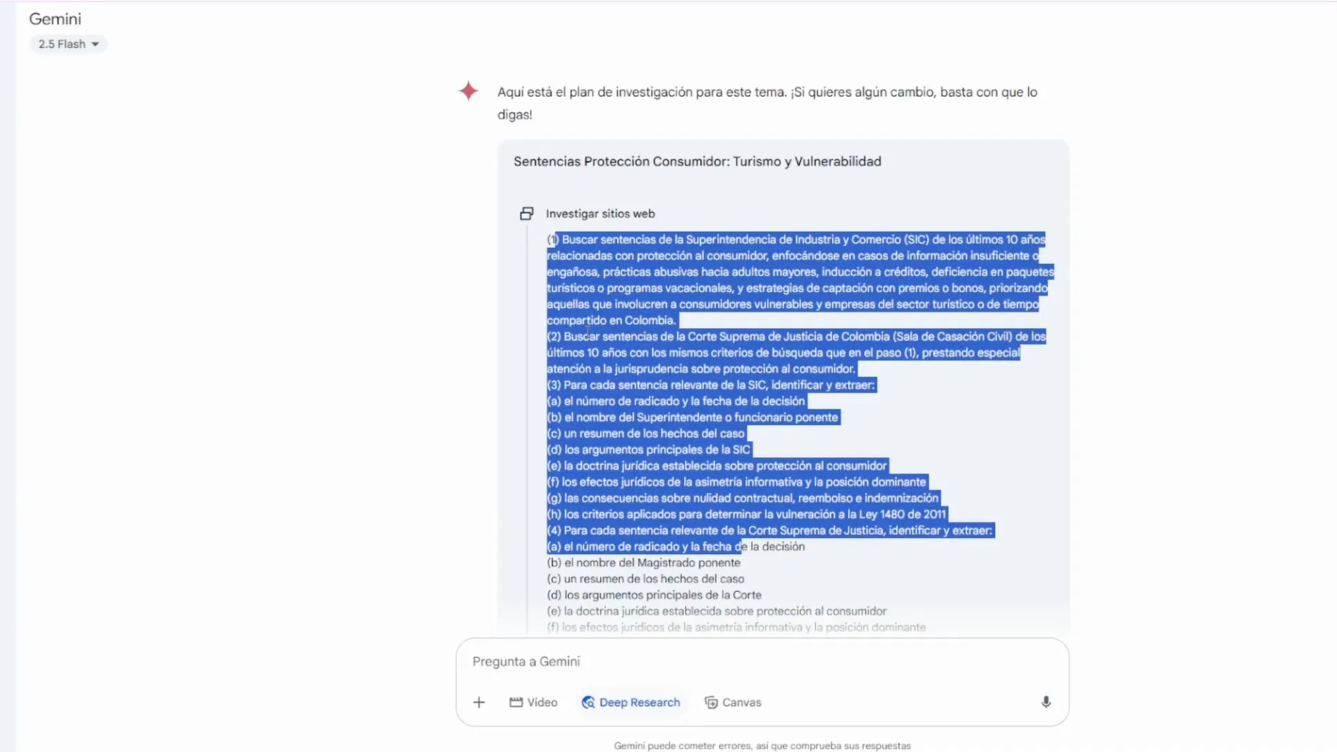 Solicitud de investigación avanzada para buscar sentencias y jurisprudencia