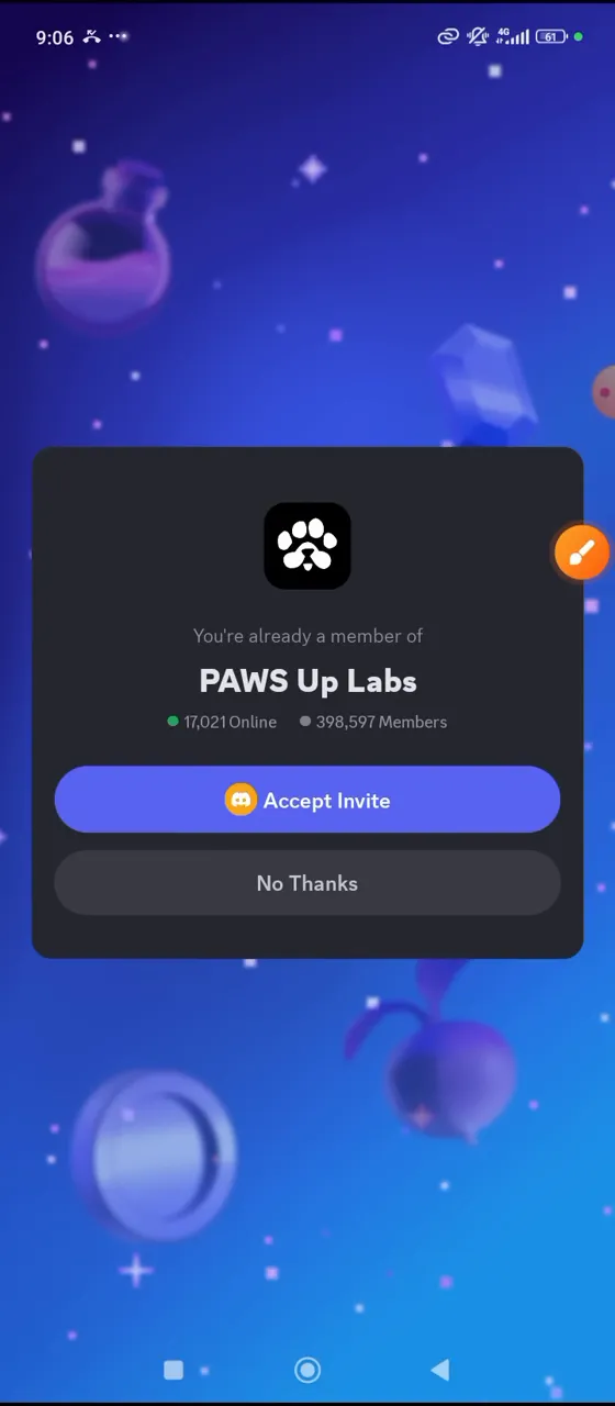 Accepting PAWS Discord invitation