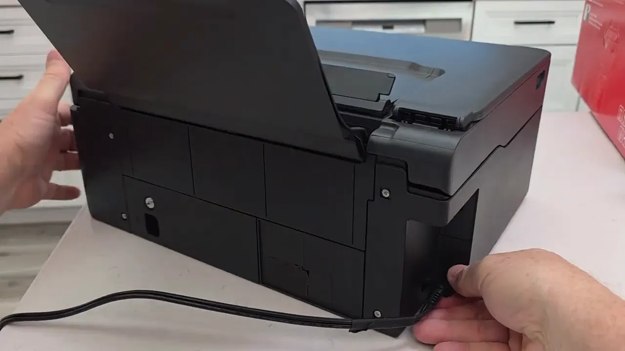 Back of the printer showing power input and other ports