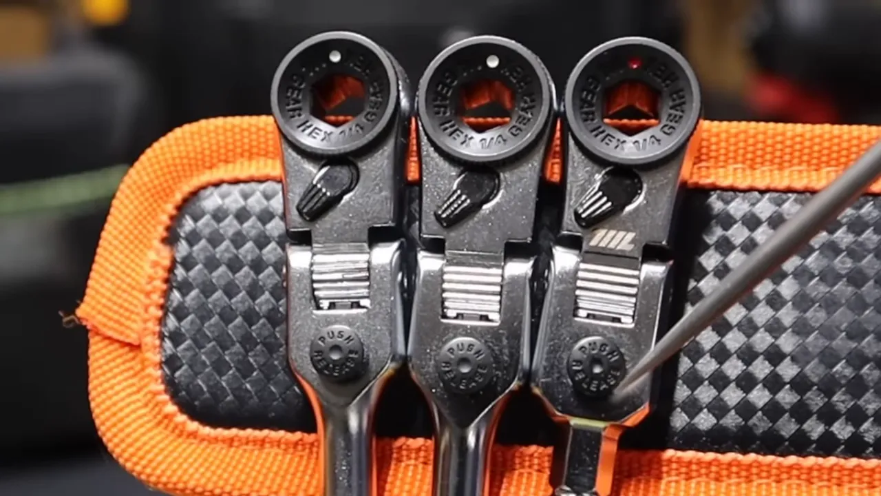 close-up comparison of Icon, VIM, and 711L mini ratchets