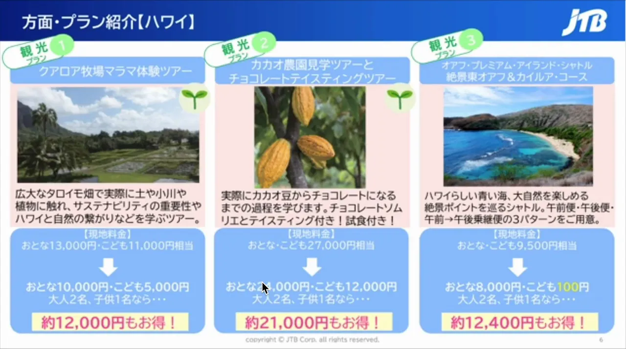 ハワイの観光プラン紹介