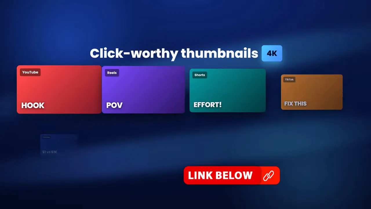 SkySnail screen showing colorful click-worthy thumbnail examples