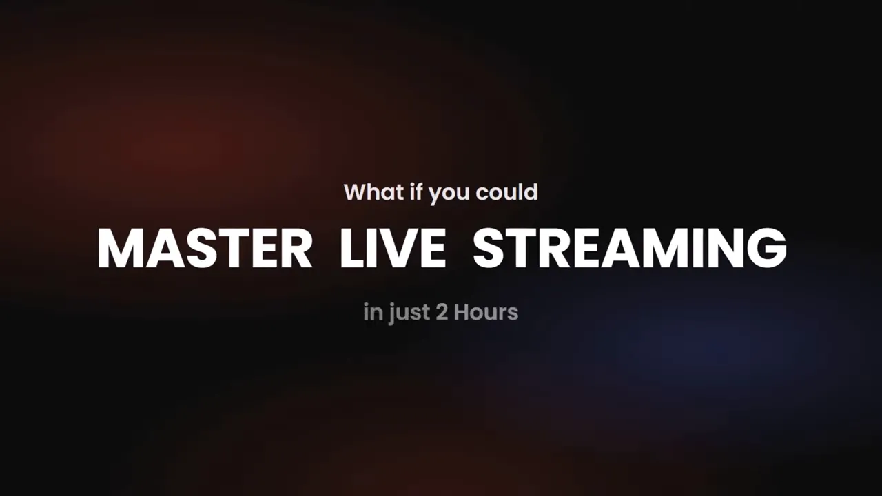 Dark slide with text introducing StreamYard Masterclass