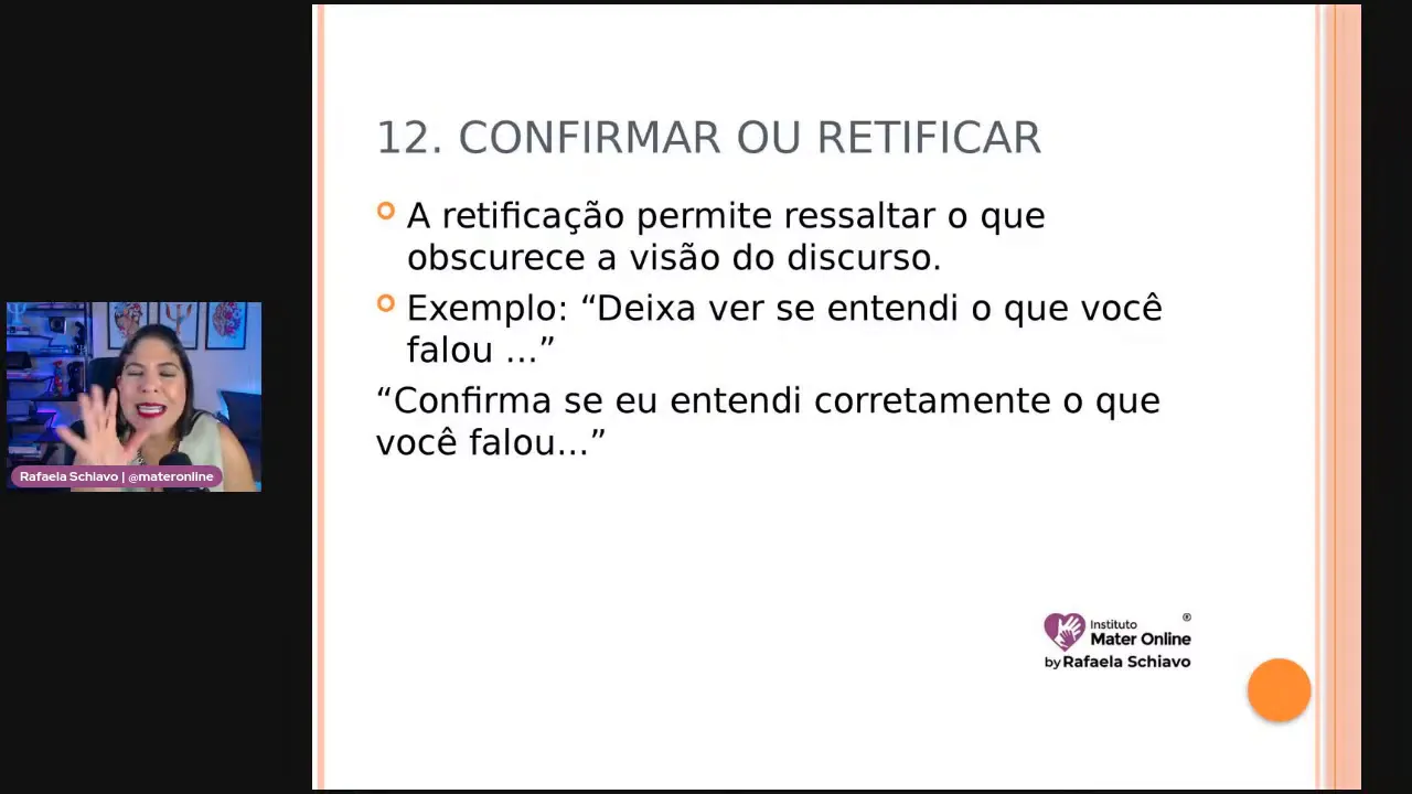 Confirmar e retificar na terapia