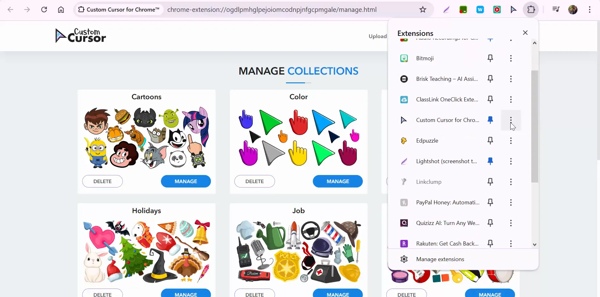 Removing the custom cursor extension