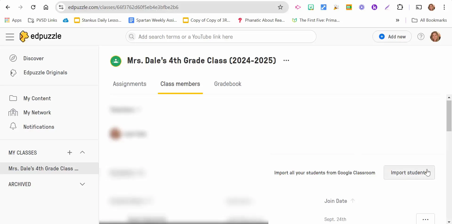 Importing students from Google Classroom