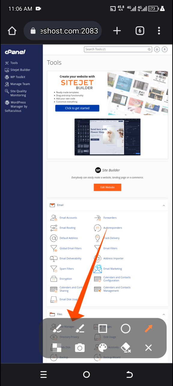 CPanel File Manager Access Screenshot