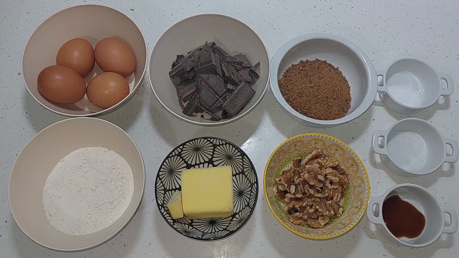 Ingredientes para el brownie