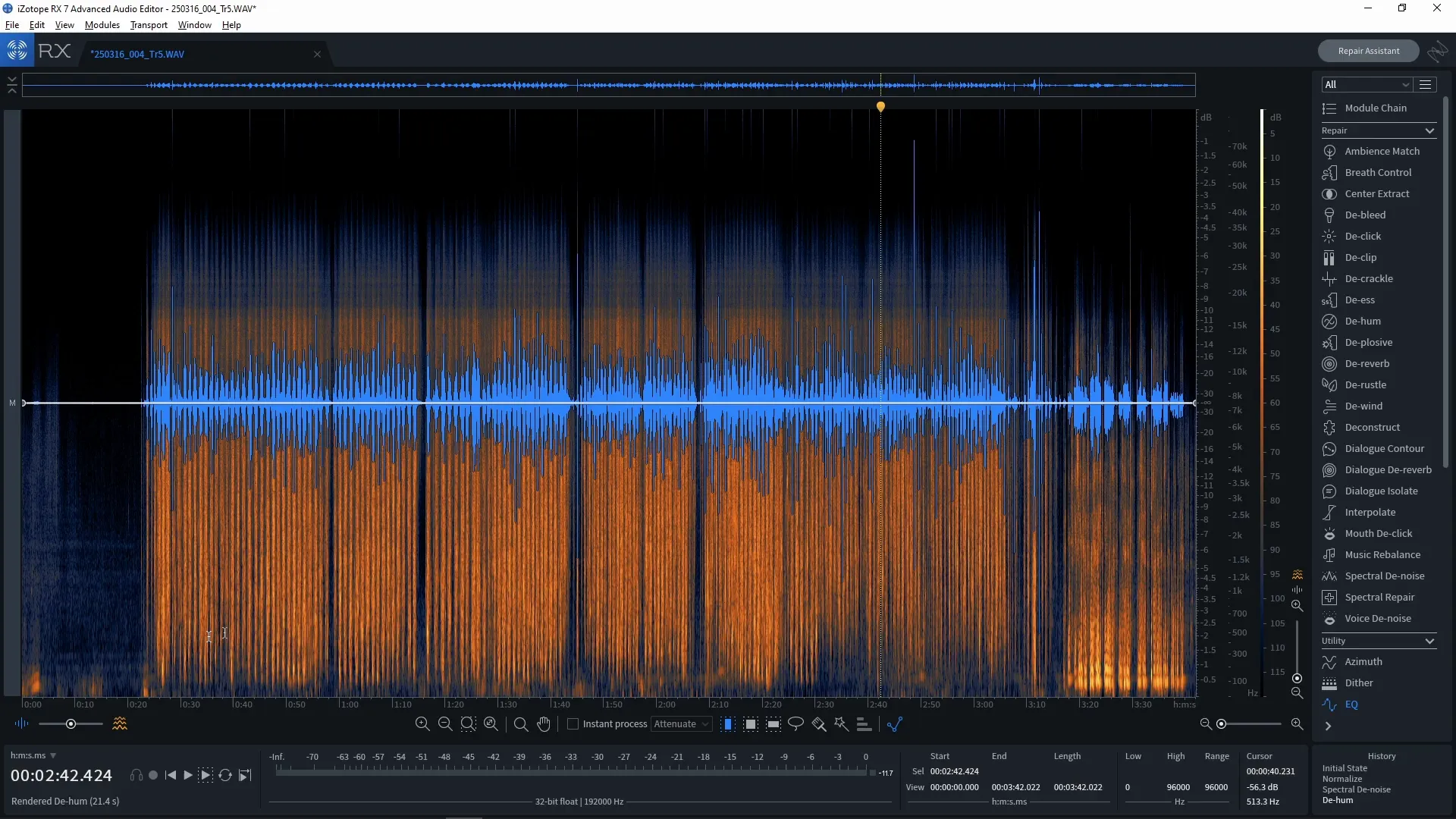 Cleaned audio result