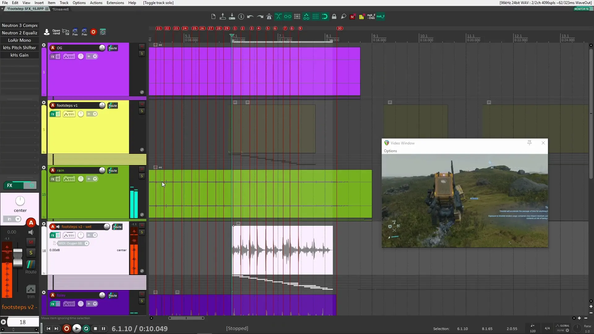 Final sound design with effects