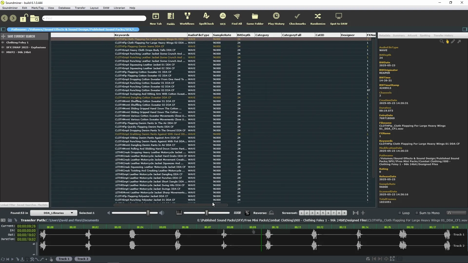 Adding metadata in Soundminer