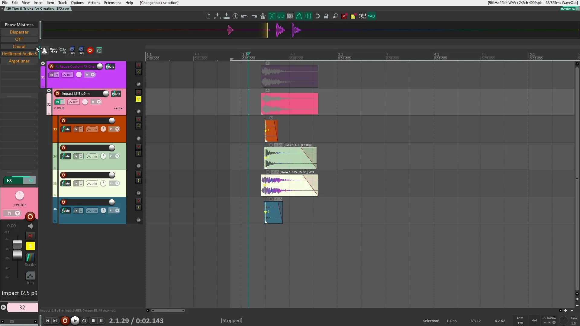 Custom effects chains example