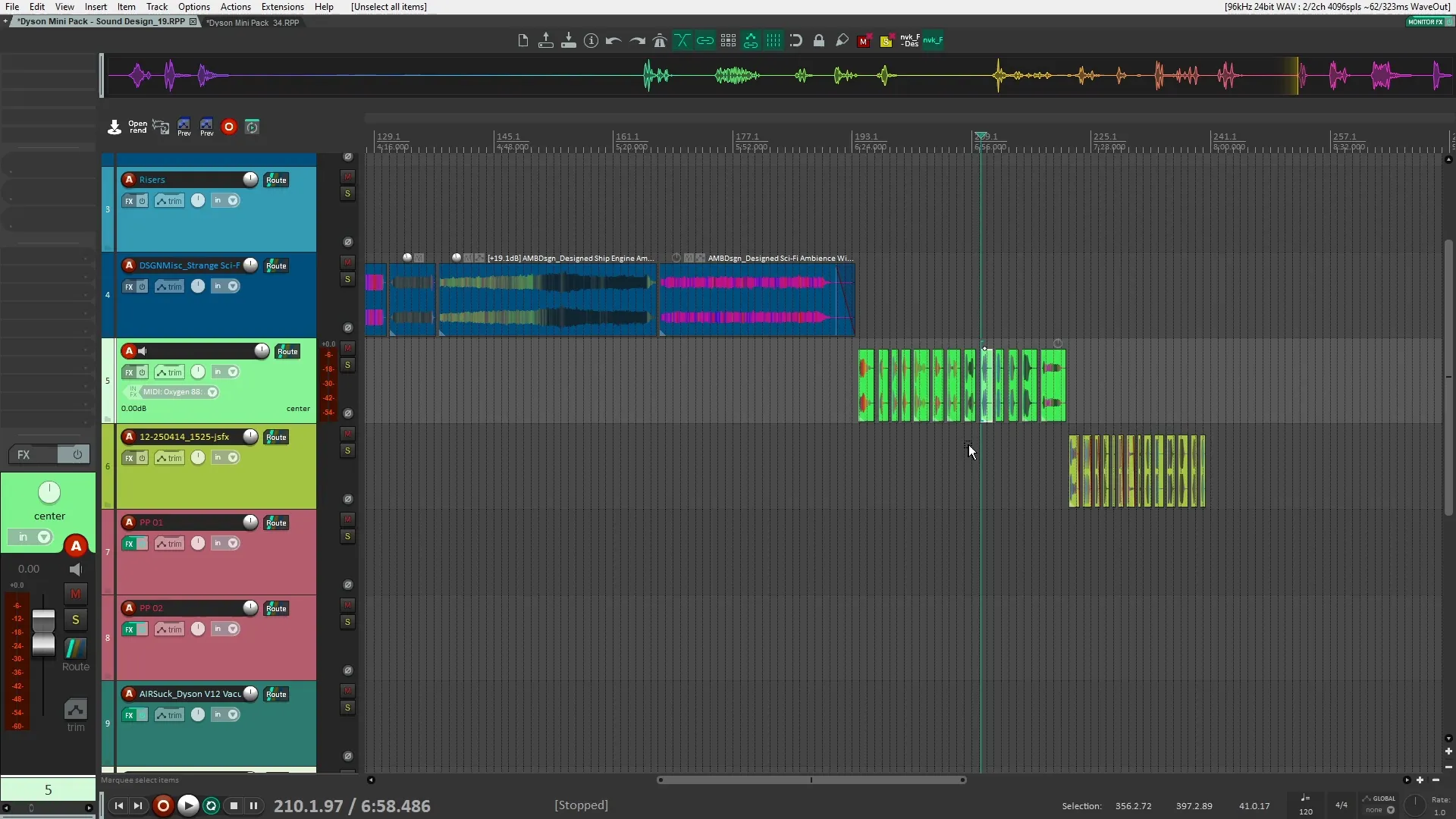 Sound design process in Reaper