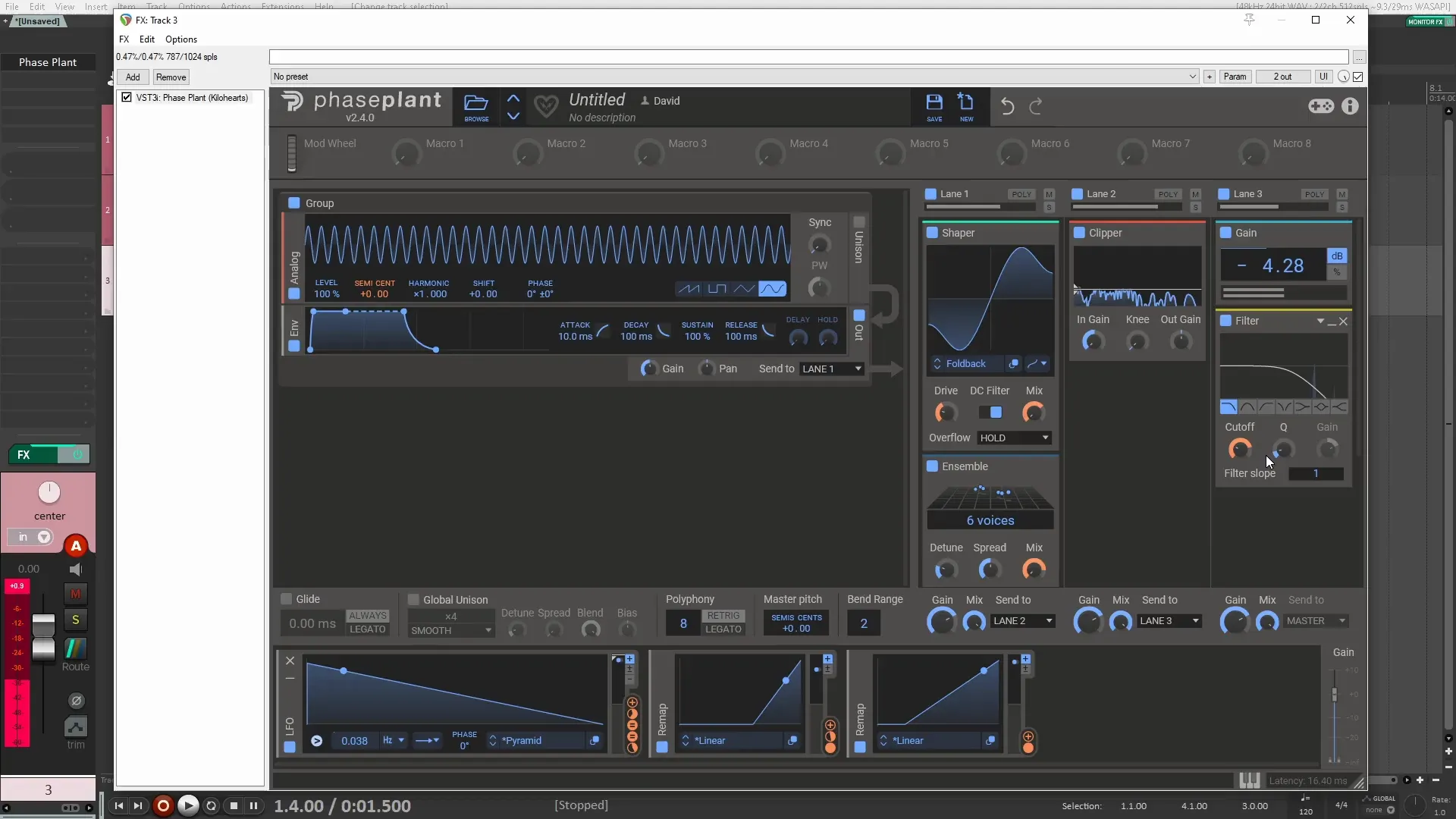 Adjusting the cutoff filter for distance effect