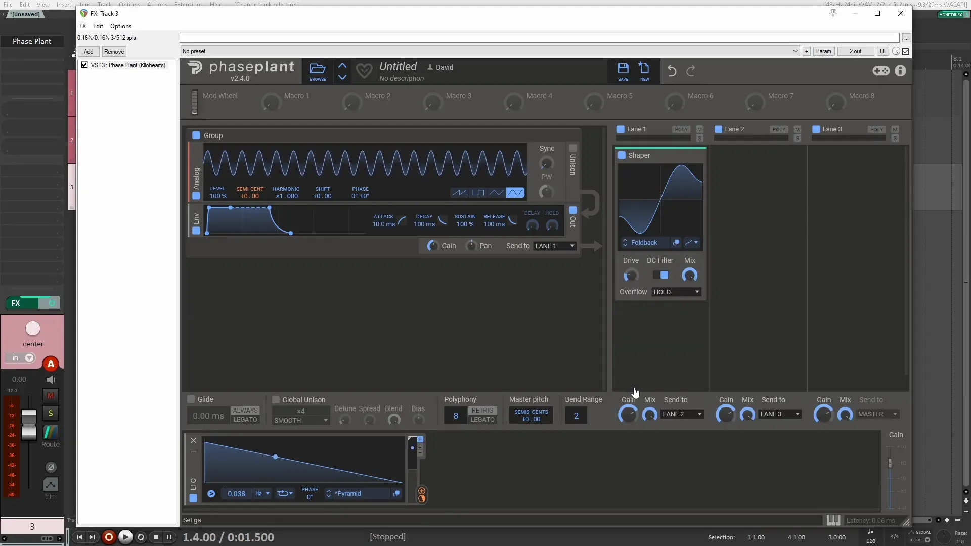 Adding distortion with a shaper