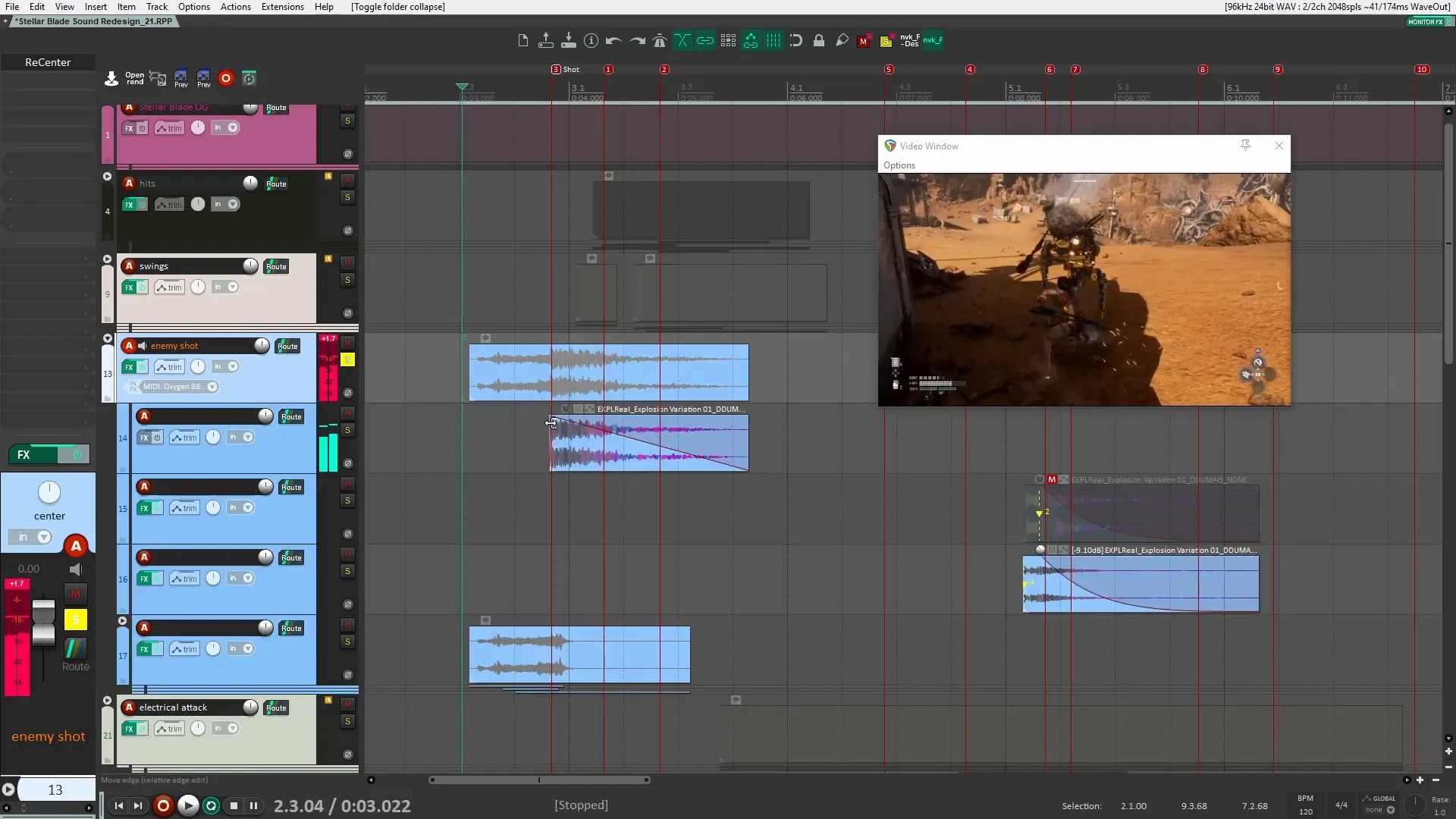 Enemy weapon loading sound layers