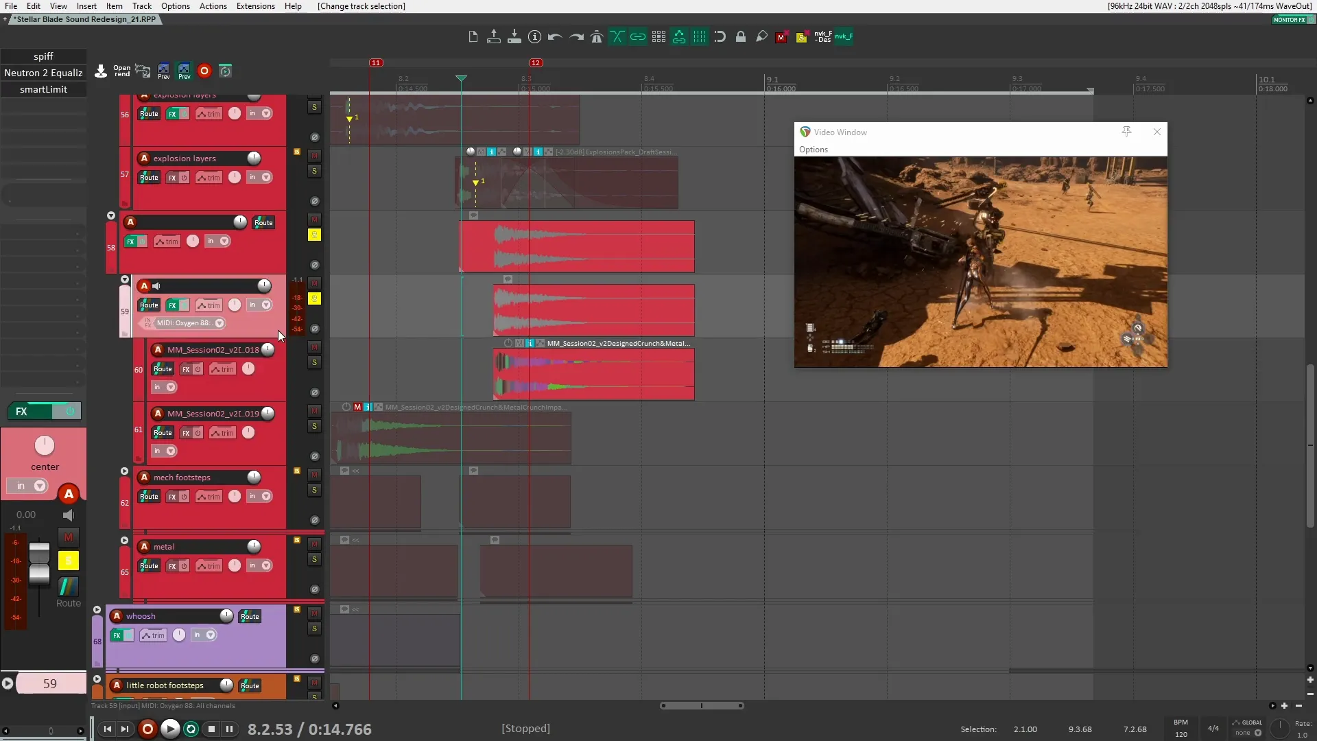 Crunchy metal impact sounds